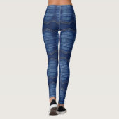 blauwe jeans patroon leggings (Achterkant)