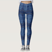 blauwe jeans patroon leggings (Voorkant)