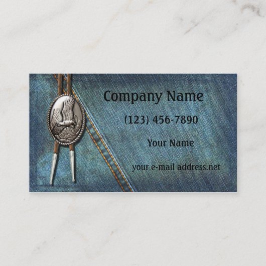 Blauwe Jeans Silver Bolo Visitekaartje (Voorkant)