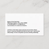 Blauwe jeans stikken | Modeontwerper Visitekaartje (Achterkant)