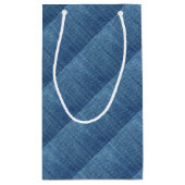 Blauwe jeans textuur klein cadeauzakje (Achterkant)