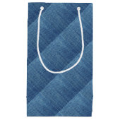 Blauwe jeans textuur klein cadeauzakje (Voorkant)