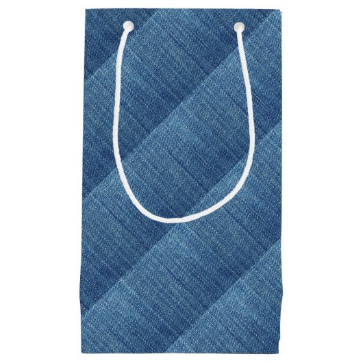 Blauwe jeans textuur klein cadeauzakje (Voorkant)