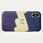 Blauwe jeans textuur (paars) Case-Mate iPhone case (Achterkant (horizontaal))