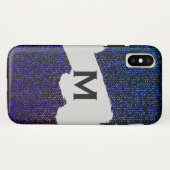 Blauwe jeans textuur (paars) Case-Mate iPhone case (Achterkant (horizontaal))