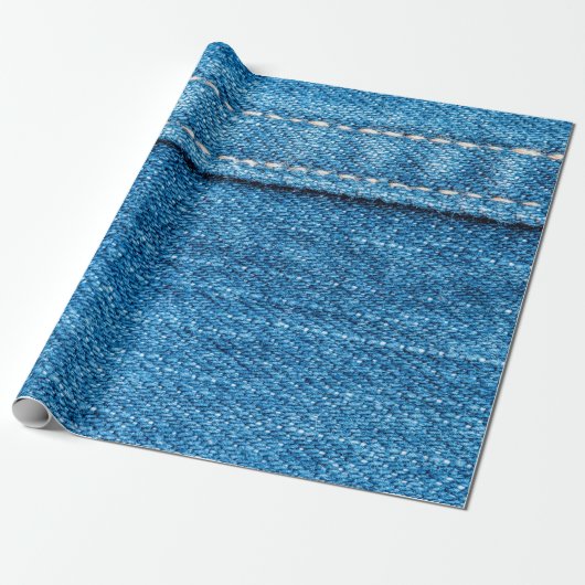 Blauwe jeans textuurachtergrond. cadeaupapier (Uitgerold)