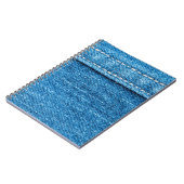 Blauwe jeans textuurachtergrond. notitieboek (Linkerzijde)