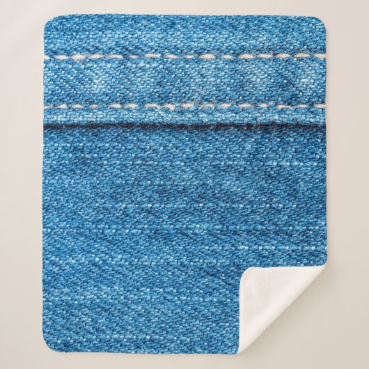 Blauwe jeans textuurachtergrond. sherpa deken (Voorkant)