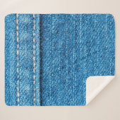 Blauwe jeans textuurachtergrond. sherpa deken (Voorkant (horizontaal))
