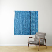 Blauwe jeans textuurachtergrond. wandkleed (In Situ (horizontaal))