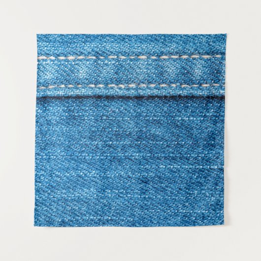 Blauwe jeans textuurachtergrond. wandkleed (Voorkant)