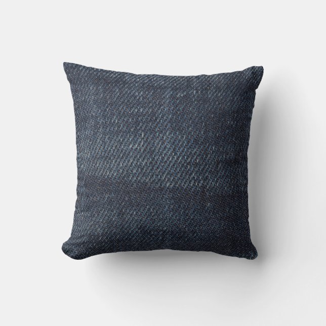 Blauwe jeans Vintage denim stof textuur Kussen (Voorkant)