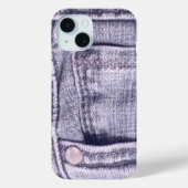 Blauwe jeans zak, stof, naden, noppen Case-Mate iPhone case (Achterkant)