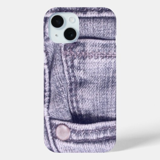 Blauwe jeans zak, stof, naden, noppen Case-Mate iPhone case (Achterkant)