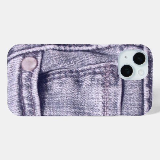 Blauwe jeans zak, stof, naden, noppen Case-Mate iPhone case (Achterkant (horizontaal))