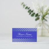 Blauwe Jelly Polka Dot Visitekaartjes (Staand voorkant)