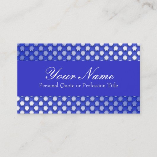 Blauwe Jelly Polka Dot Visitekaartjes (Voorkant)