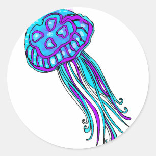 blauwe jelly ronde sticker
