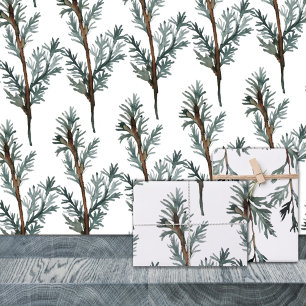 Blauwe Jeneverbes takken Wintergroen Inpakpapier Vel