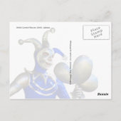 Blauwe jester briefkaart (Achterkant)
