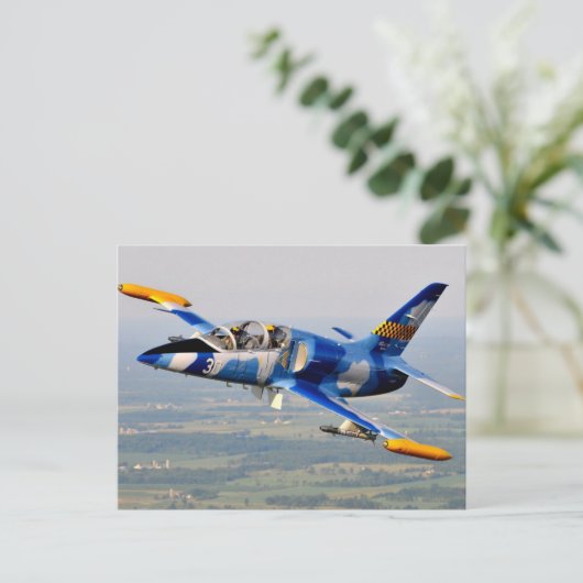 BLAUWE JET BRIEFKAART (Staand voorkant)