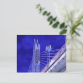 Blauwe Jiefang-brug Briefkaart (Staand voorkant)