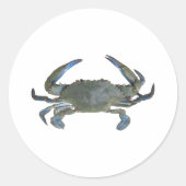 Blauwe "Jimmy" Crab Ronde Sticker (Voorkant)