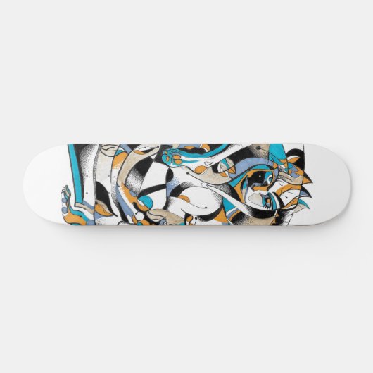 Blauwe joker skateboard deck (Horizontaal)