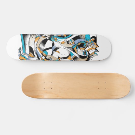 Blauwe joker skateboard deck (Horizontaal)