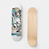 Blauwe joker skateboard deck (Voorkant)
