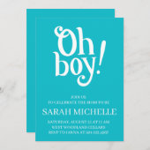 Blauwe jongen. Baby Shower Kaart (Voorkant / Achterkant)