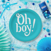Blauwe jongen, baby shower papieren bordje (Feest)