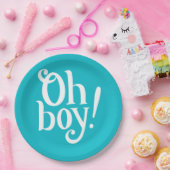 Blauwe jongen, baby shower papieren bordje (Feest)