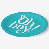 Blauwe jongen, baby shower papieren bordje (Gekanteld)