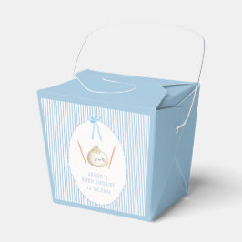 Blauwe Jongen Kawaii Boog Aziatische Dumpling Baby Bedankdoosjes