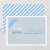Blauwe Jongen Oh Jongen Baby Shower Uitnodiging (Voorkant / Achterkant)