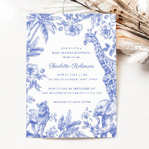 Blauwe Jongen Toile Safari Elegante Baby Shower