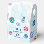 Blauwe jongen van buitenruimteschets bedankdoosjes (Geopend)