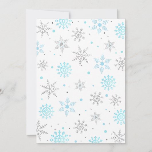 Blauwe Jongen Winter Onederland Sneeuwvlok 1e Verj Kaart (Achterkant)