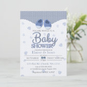 Blauwe jongens Blauwe Boys baby shower Uitnodigen Kaart (Staand voorkant)