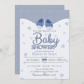 Blauwe jongens Blauwe Boys baby shower Uitnodigen Kaart (Voorkant / Achterkant)