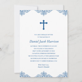 Blauwe jongens doop/doop kaart