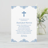 Blauwe jongens doop/doop kaart (Staand voorkant)