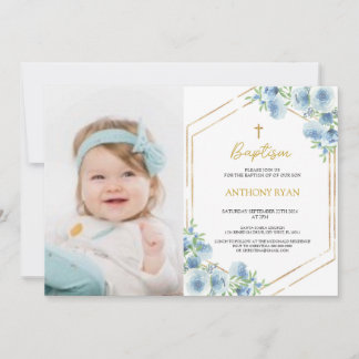 Blauwe Jongens Doop Kaart