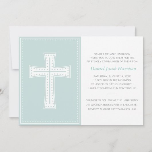 Blauwe jongens eerste mededeling kaart (Voorkant)