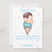 Blauwe jongens Ice Cream Birthday Party Hartelijk Kaart (Voorkant)