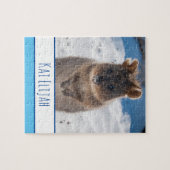 Blauwe jongens Kinder Quokka strand Aangepast Legpuzzel (Horizontaal)