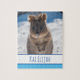 Blauwe jongens Kinder Quokka strand Aangepast Legpuzzel
