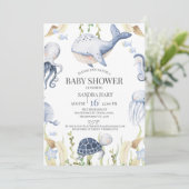 Blauwe jongens onder het Zee brengen het Baby show Kaart (Staand voorkant)