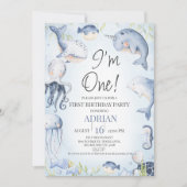 Blauwe jongens onder het Zee Scheppen 1e verjaarda Kaart (Voorkant)